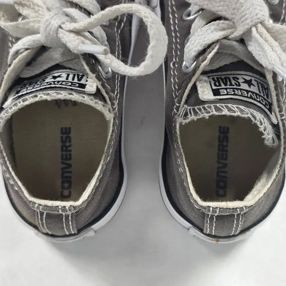 CONVERSE INFANT SNEAKERS – SIZE 5 – GRAY CANVAS RUBBER TOE – CLASSIC CHUCK STYLE